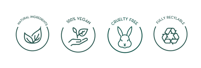 Hebe Botanica icons natural ingredients 100% vegan cruelty free fully recyclable